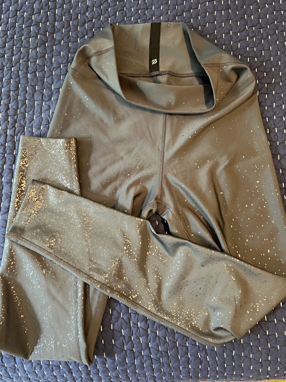 Peloton Black Leggings with Gold Speckle Detail